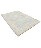 Kazak 6' 0" X 8' 9" Hand-Knotted Wool Rug 6' 0" X 8' 9" (183 X 267) / Blue / Ivory