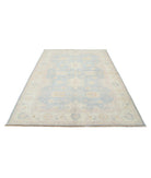 Kazak 6' 0" X 8' 9" Hand-Knotted Wool Rug 6' 0" X 8' 9" (183 X 267) / Blue / Ivory