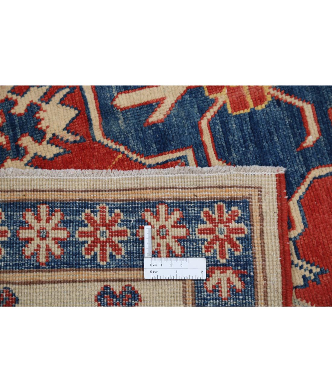 Kazak 5' 6" X 8' 10" Hand-Knotted Wool Rug 5' 6" X 8' 10" (168 X 269) / Red / Ivory