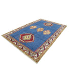 Kazak 7' 4" X 10' 10" Hand-Knotted Wool Rug 7' 4" X 10' 10" (224 X 330) / Blue / Ivory