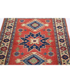 Kazak 3' 3" X 4' 8" Hand-Knotted Wool Rug 3' 3" X 4' 8" (99 X 142) / Red / Ivory