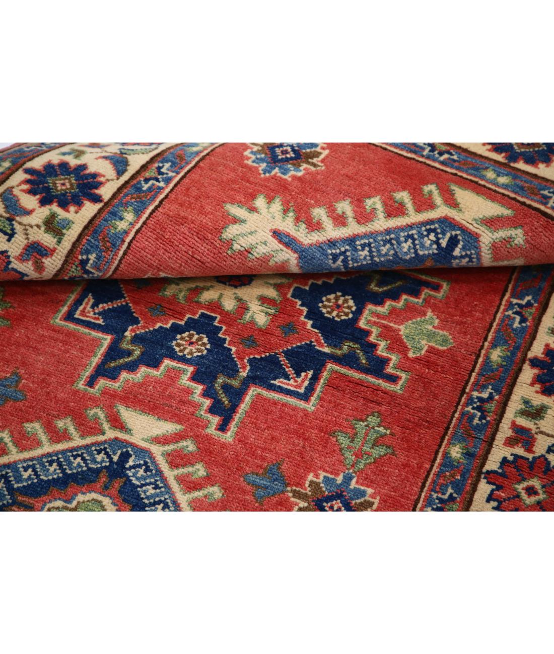 Kazak 3' 3" X 4' 8" Hand-Knotted Wool Rug 3' 3" X 4' 8" (99 X 142) / Red / Ivory