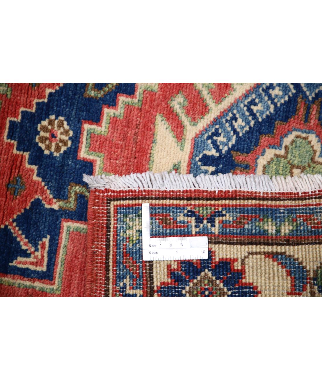 Kazak 3' 3" X 4' 8" Hand-Knotted Wool Rug 3' 3" X 4' 8" (99 X 142) / Red / Ivory