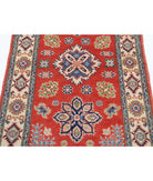 Kazak 3' 0" X 4' 11" Hand-Knotted Wool Rug 3' 0" X 4' 11" (91 X 150) / Red / Ivory