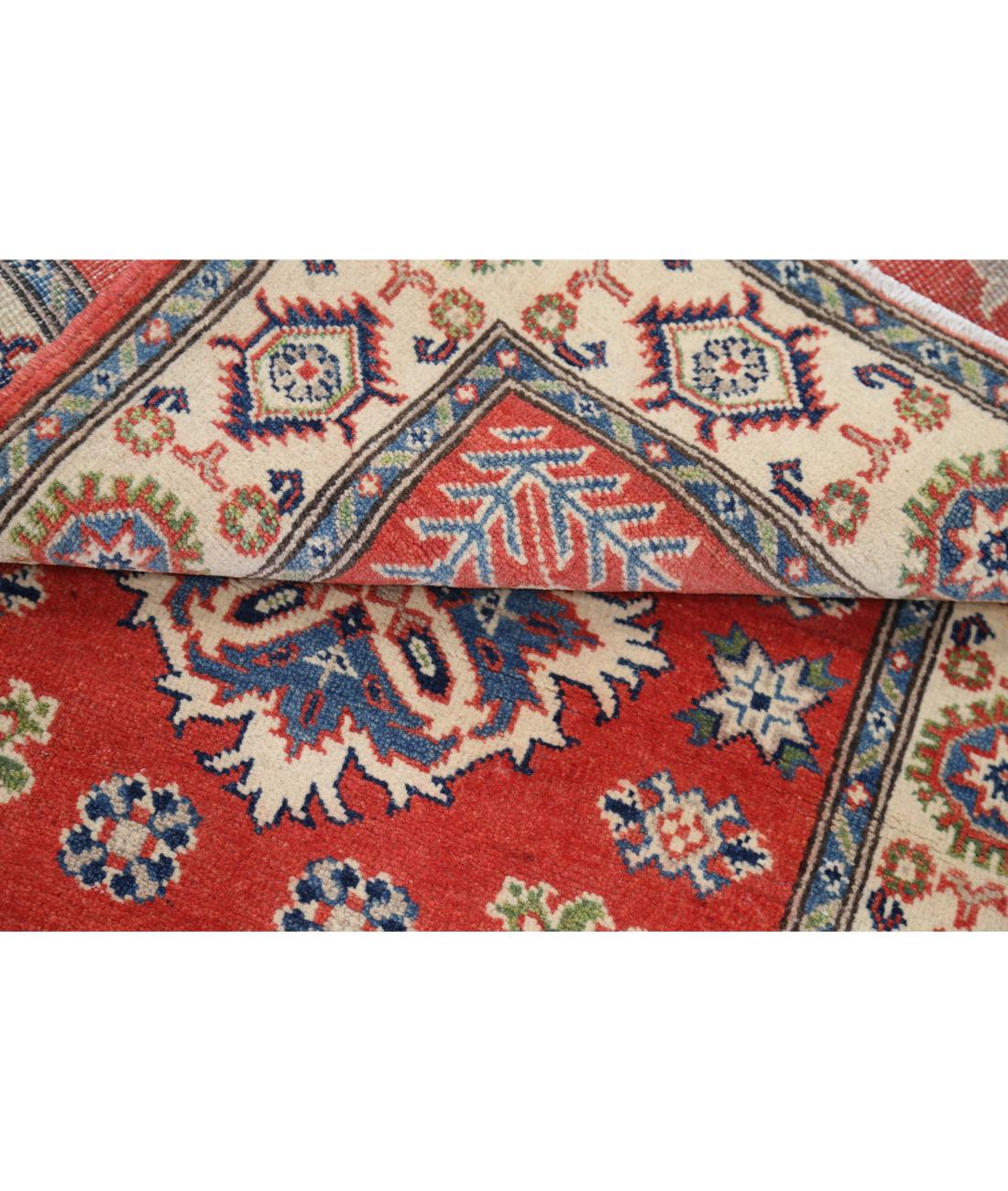 Kazak 3' 0" X 4' 11" Hand-Knotted Wool Rug 3' 0" X 4' 11" (91 X 150) / Red / Ivory