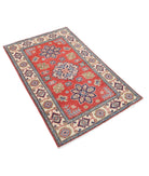 Kazak 3' 1" X 4' 10" Hand-Knotted Wool Rug 3' 1" X 4' 10" (94 X 147) / Red / Ivory