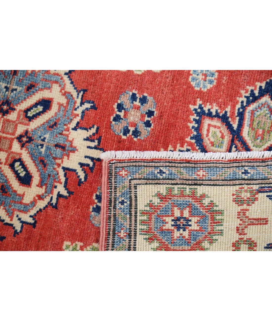 Kazak 3' 1" X 4' 10" Hand-Knotted Wool Rug 3' 1" X 4' 10" (94 X 147) / Red / Ivory