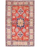 Kazak 3' 1" X 5' 1" Hand-Knotted Wool Rug 3' 1" X 5' 1" (94 X 155) / Red / Ivory