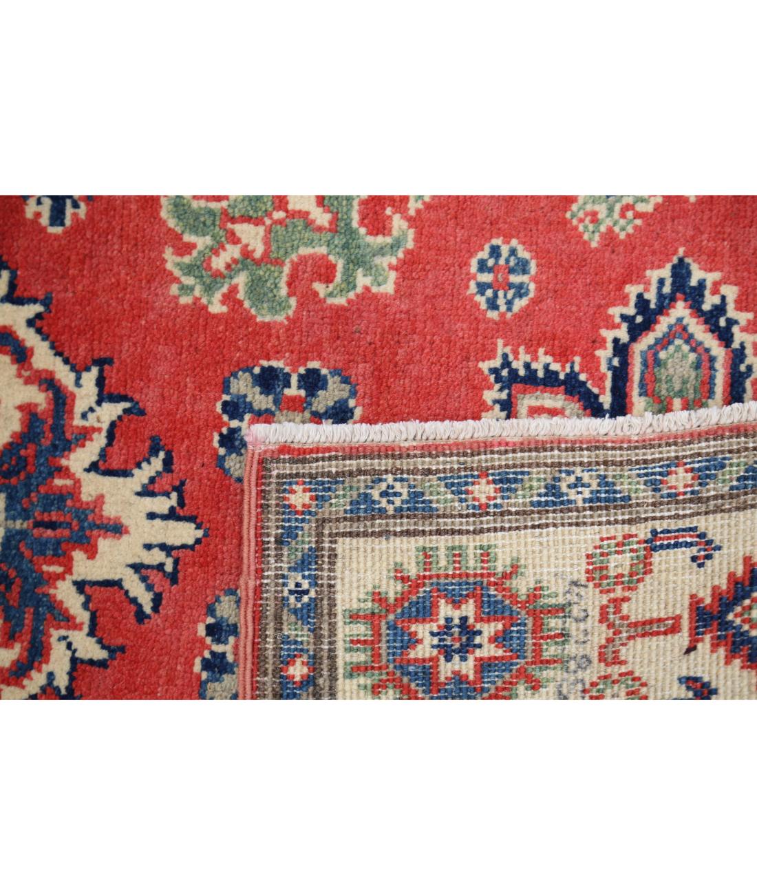 Kazak 3' 0" X 4' 11" Hand-Knotted Wool Rug 3' 0" X 4' 11" (91 X 150) / Red / Ivory