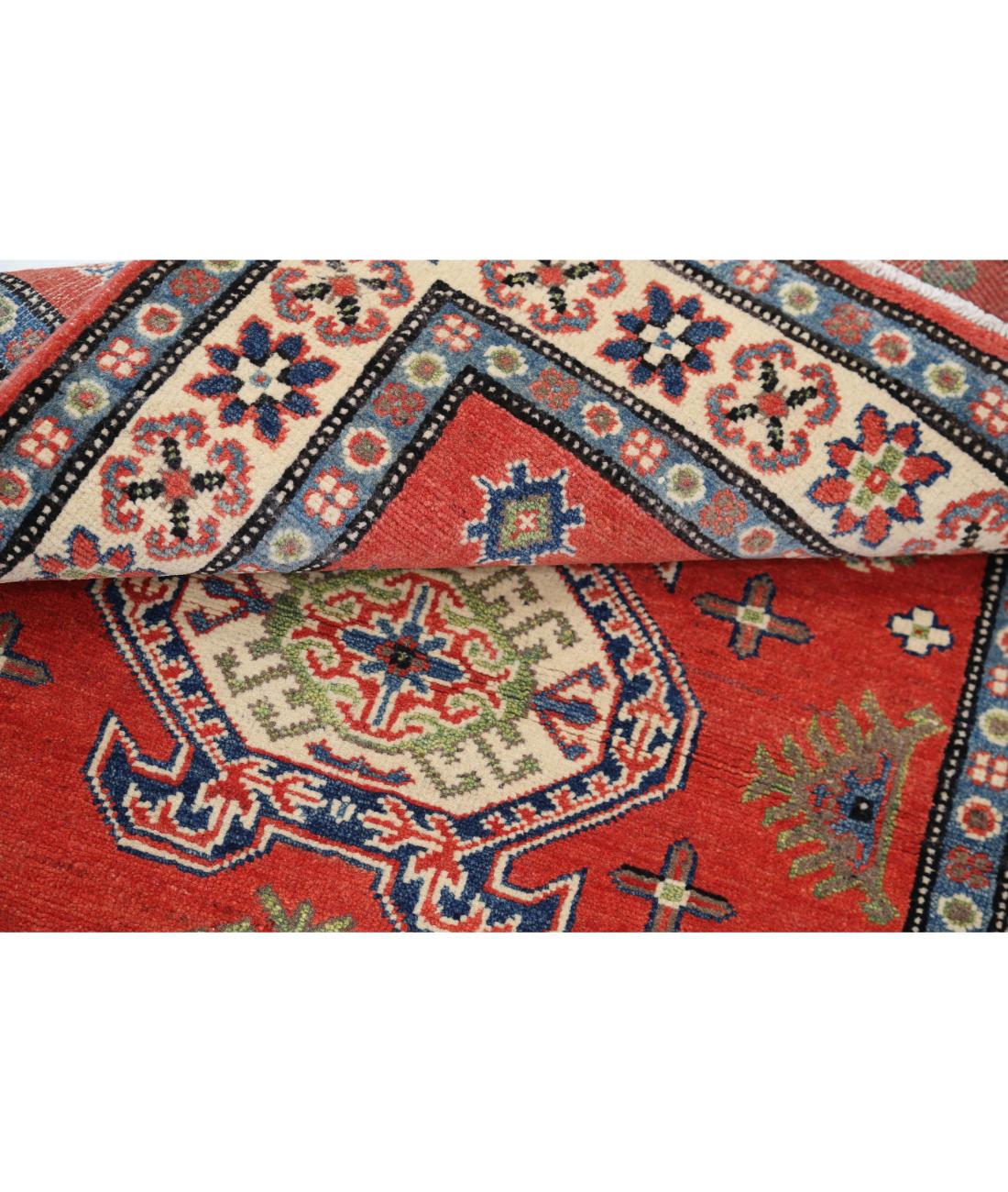 Kazak 3' 3" X 4' 10" Hand-Knotted Wool Rug 3' 3" X 4' 10" (99 X 147) / Red / Ivory