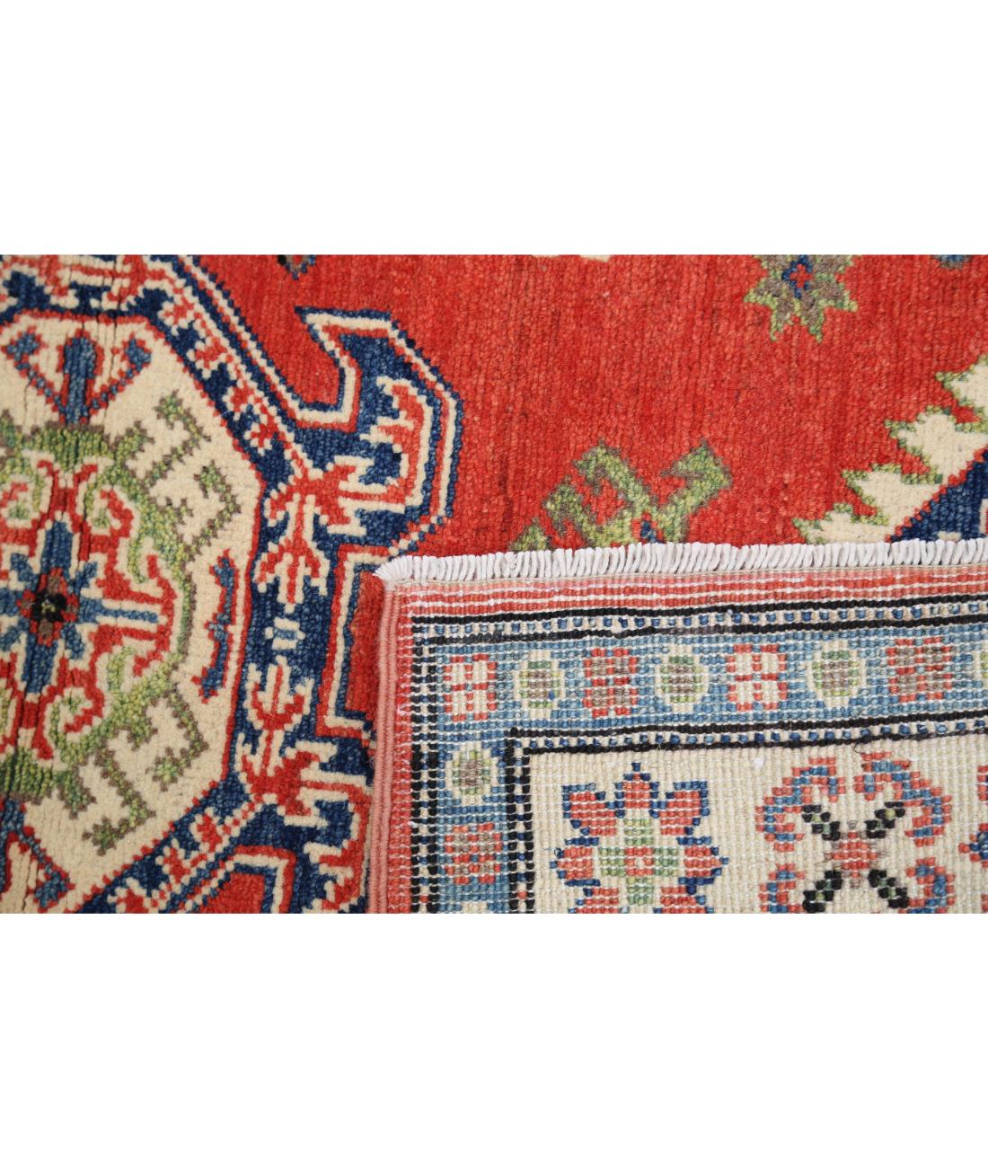 Kazak 3' 3" X 4' 10" Hand-Knotted Wool Rug 3' 3" X 4' 10" (99 X 147) / Red / Ivory