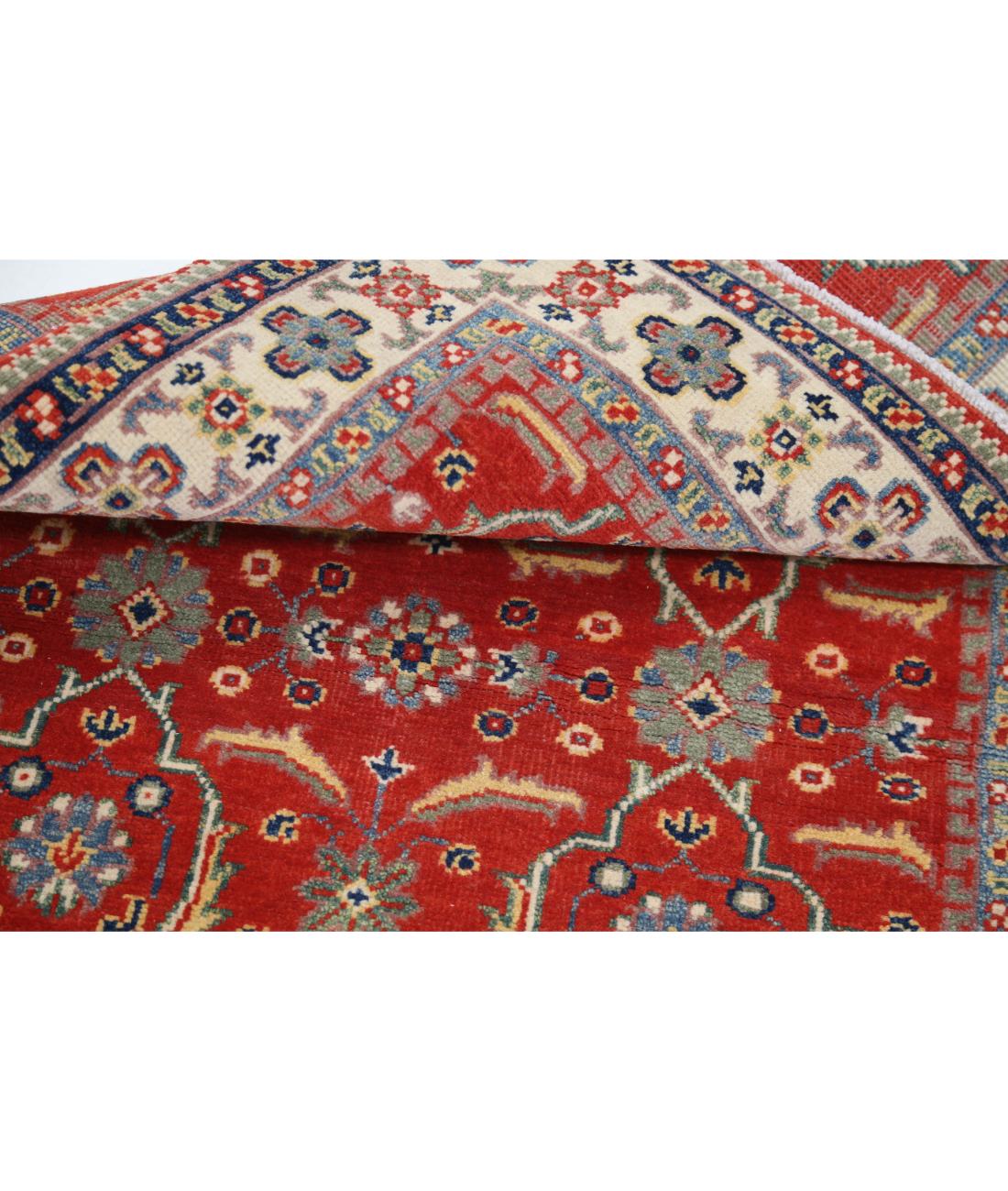 Kazak 3' 1" X 4' 9" Hand-Knotted Wool Rug 3' 1" X 4' 9" (94 X 145) / Red / Ivory