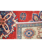 Kazak 3' 3" X 4' 7" Hand-Knotted Wool Rug 3' 3" X 4' 7" (99 X 140) / Red / Ivory