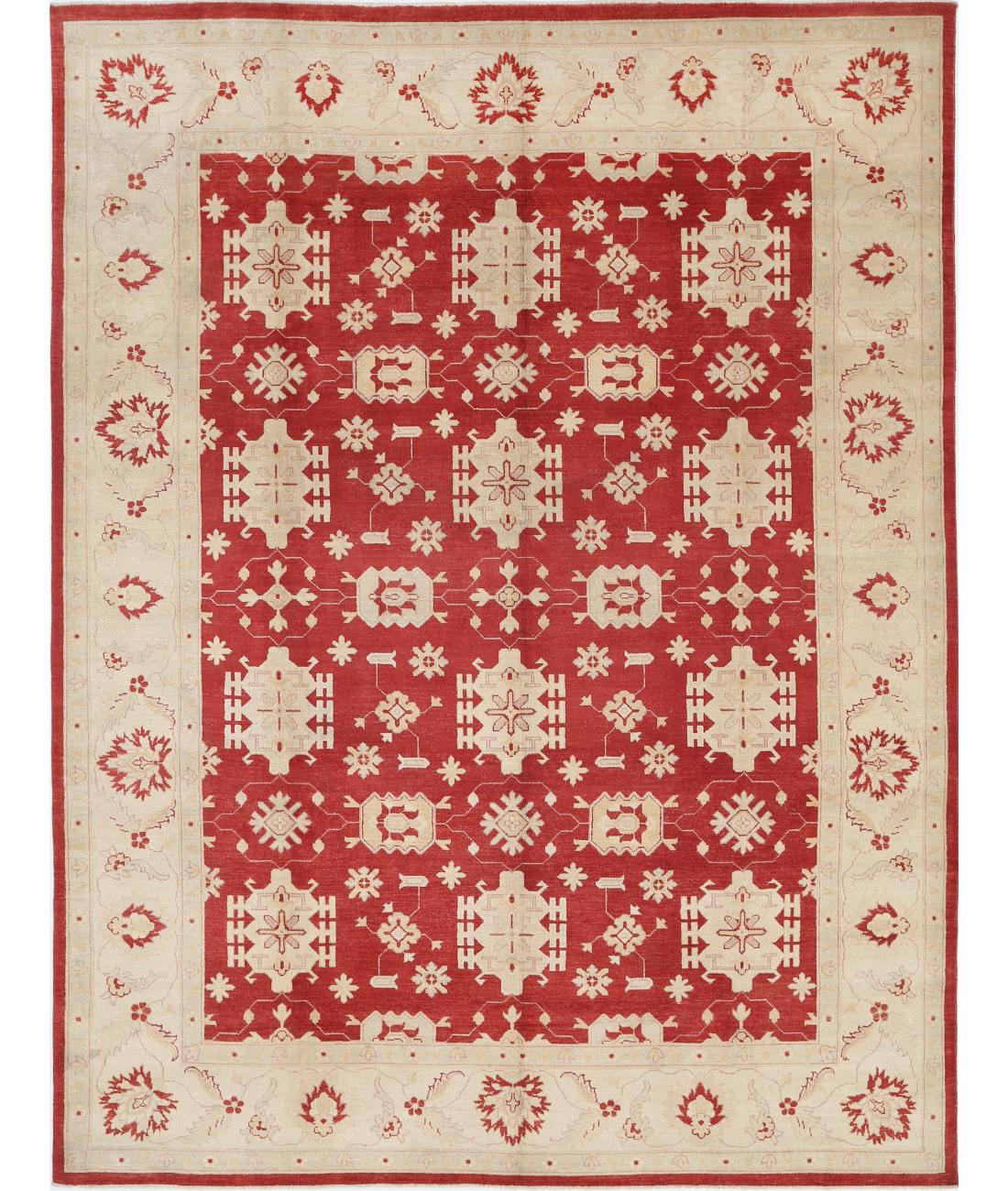 Kazak 8' 11" X 11' 9" Hand-Knotted Wool Rug 8' 11" X 11' 9" (272 X 358) / Red / Ivory