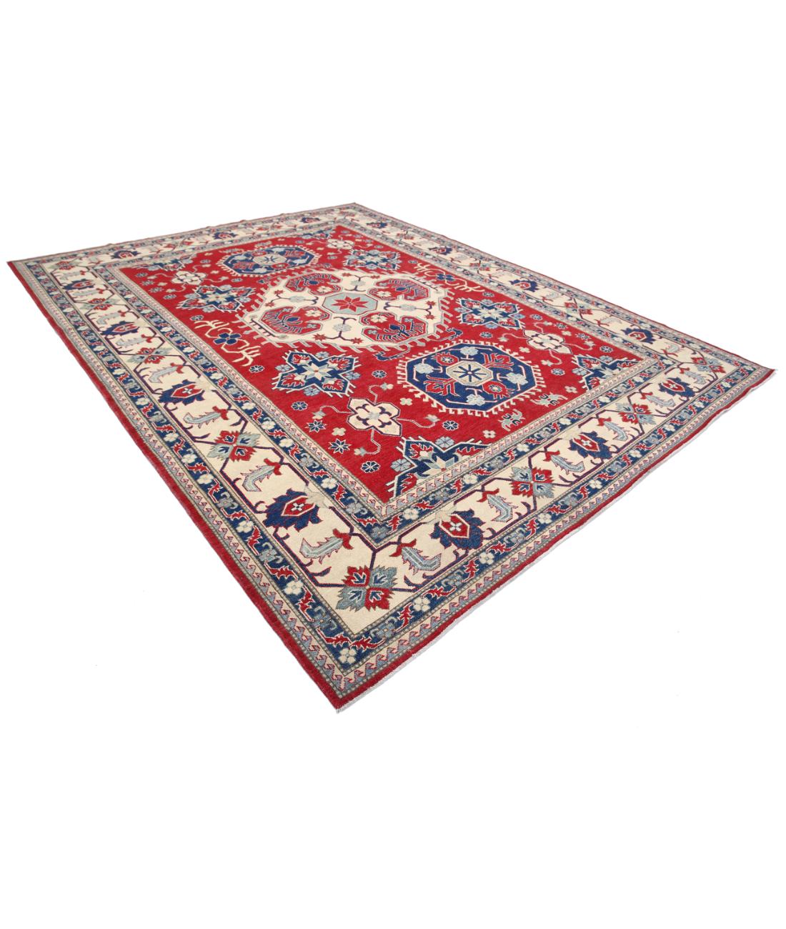 Kazak 9' 8" X 12' 5" Hand-Knotted Wool Rug 9' 8" X 12' 5" (295 X 378) / Red / Ivory