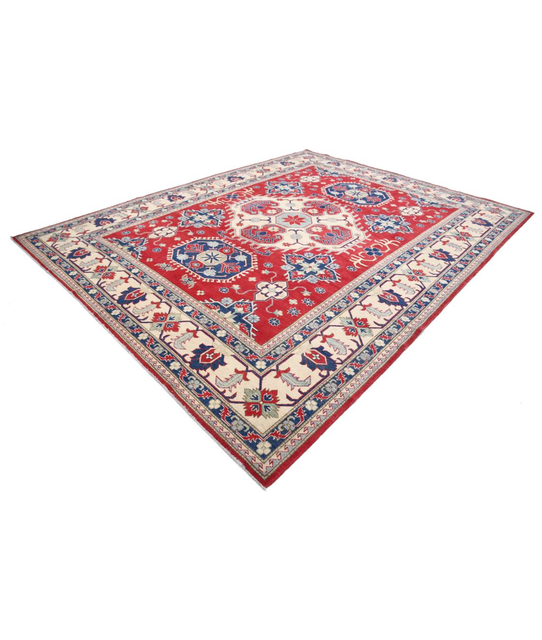 Kazak 9' 8" X 12' 5" Hand-Knotted Wool Rug 9' 8" X 12' 5" (295 X 378) / Red / Ivory