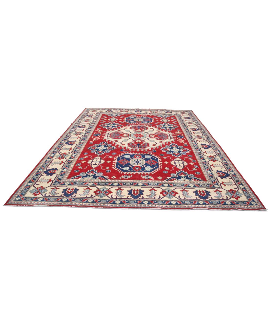 Kazak 9' 8" X 12' 5" Hand-Knotted Wool Rug 9' 8" X 12' 5" (295 X 378) / Red / Ivory