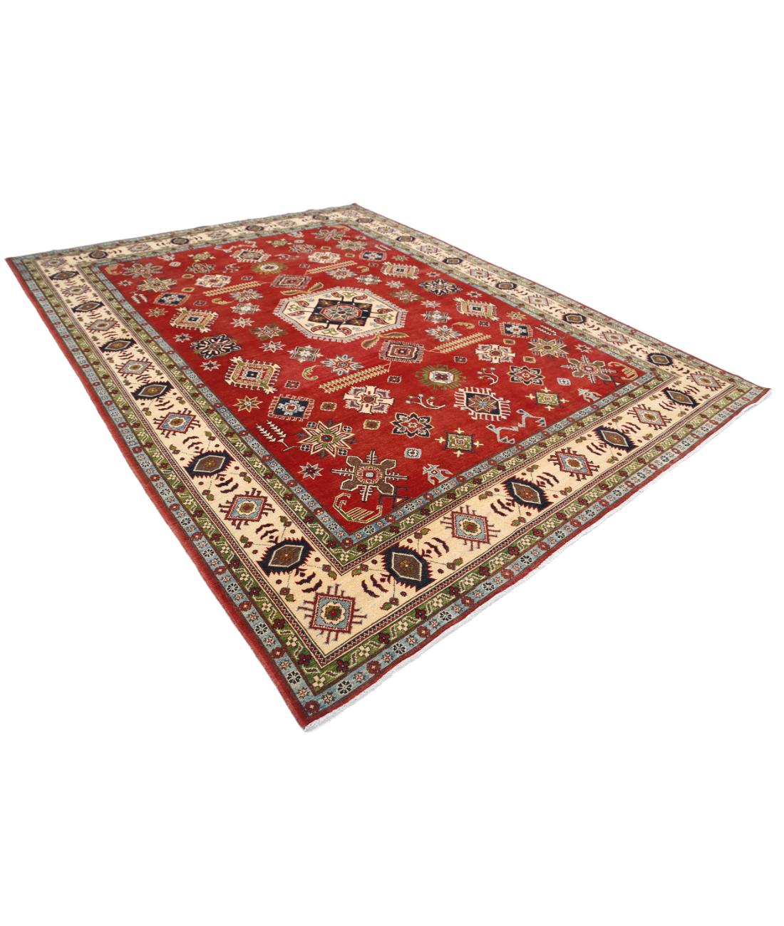 Kazak 9' 0" X 11' 7" Hand-Knotted Wool Rug 9' 0" X 11' 7" (274 X 353) / Red / Ivory