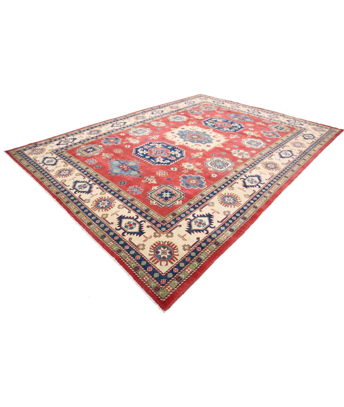 Kazak 9' 11" X 13' 7" Hand-Knotted Wool Rug 9' 11" X 13' 7" (302 X 414) / Red / Ivory