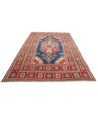 Kazak 6' 8" X 9' 7" Hand-Knotted Wool Rug 6' 8" X 9' 7" (203 X 292) / Blue / Red