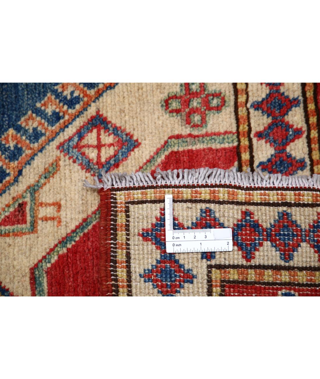 Kazak 6' 8" X 9' 7" Hand-Knotted Wool Rug 6' 8" X 9' 7" (203 X 292) / Blue / Red