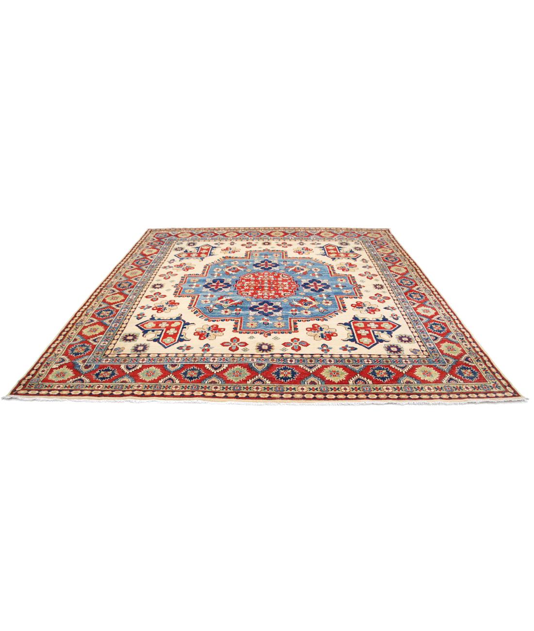 Kazak 9' 9" X 10' 0" Hand-Knotted Wool Rug 9' 9" X 10' 0" (297 X 305) / Ivory / Red