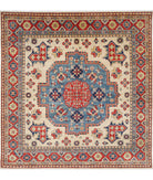 Kazak 9' 9" X 10' 0" Hand-Knotted Wool Rug 9' 9" X 10' 0" (297 X 305) / Ivory / Red