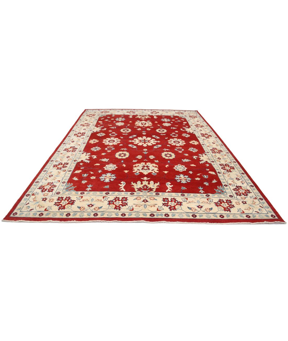 Kazak 8' 10" X 11' 9" Hand-Knotted Wool Rug 8' 10" X 11' 9" (269 X 358) / Red / Ivory