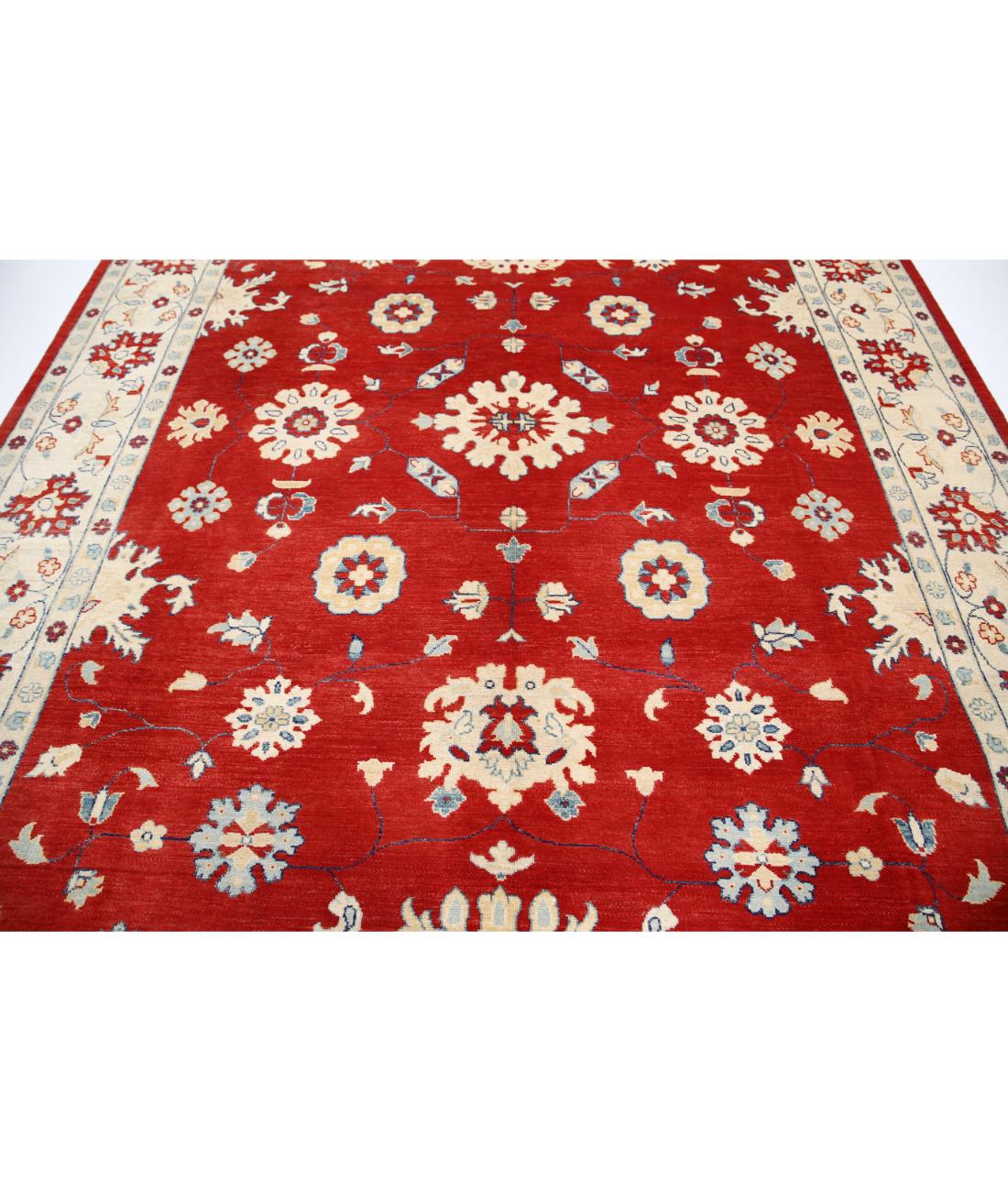 Kazak 8' 10" X 11' 9" Hand-Knotted Wool Rug 8' 10" X 11' 9" (269 X 358) / Red / Ivory