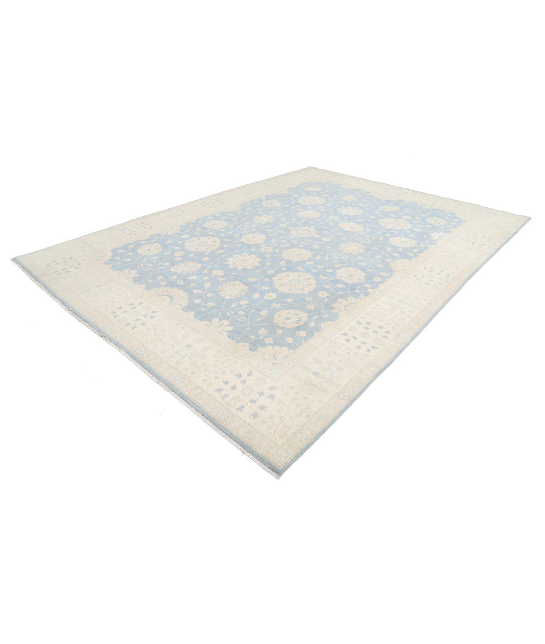 Kazak 9' 7" X 13' 4" Hand-Knotted Wool Rug 9' 7" X 13' 4" (292 X 406) / Blue / Ivory