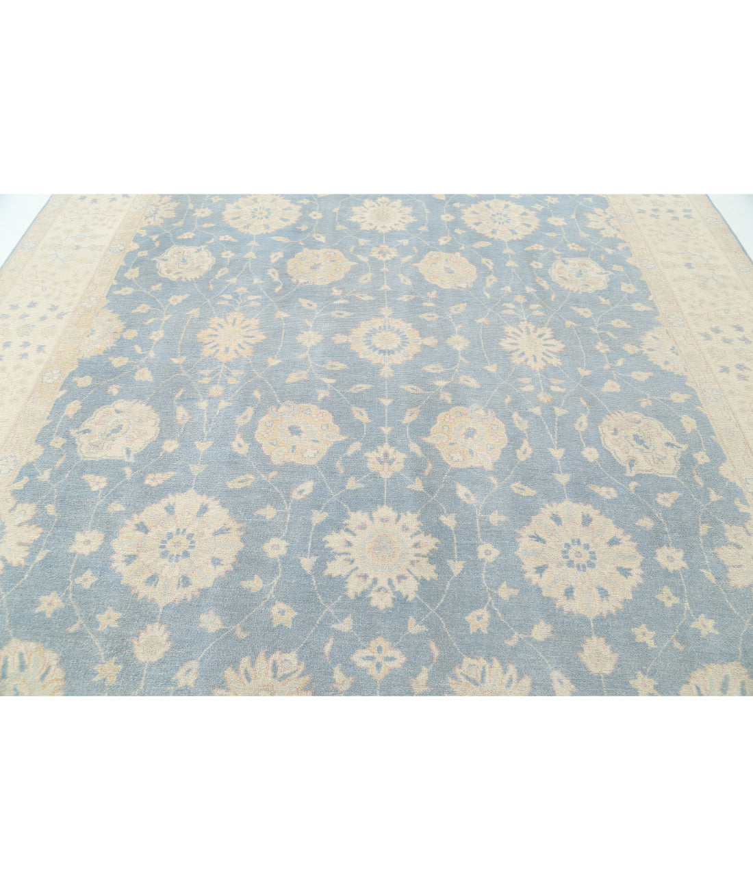 Kazak 9' 7" X 13' 4" Hand-Knotted Wool Rug 9' 7" X 13' 4" (292 X 406) / Blue / Ivory