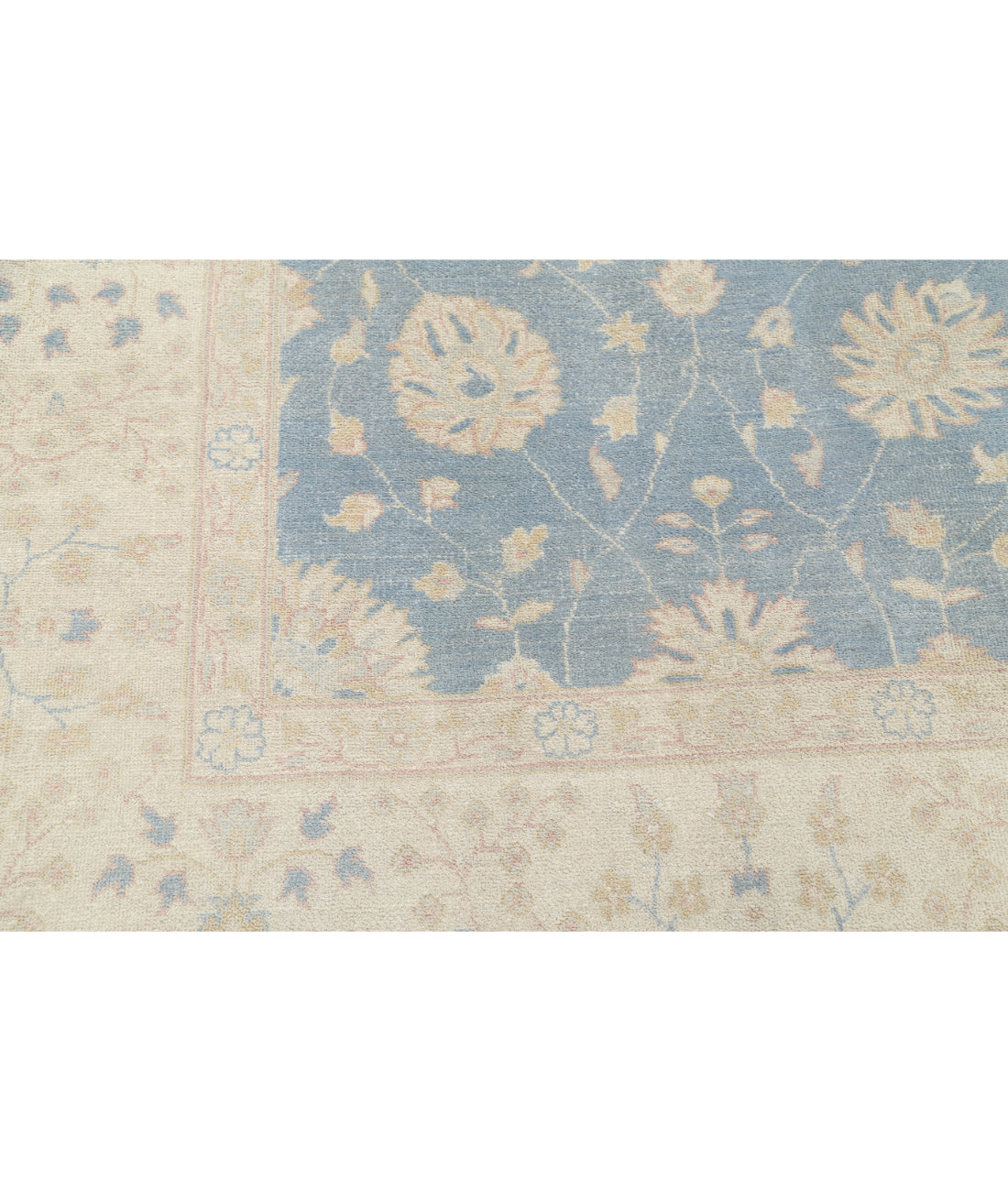 Kazak 9' 7" X 13' 4" Hand-Knotted Wool Rug 9' 7" X 13' 4" (292 X 406) / Blue / Ivory