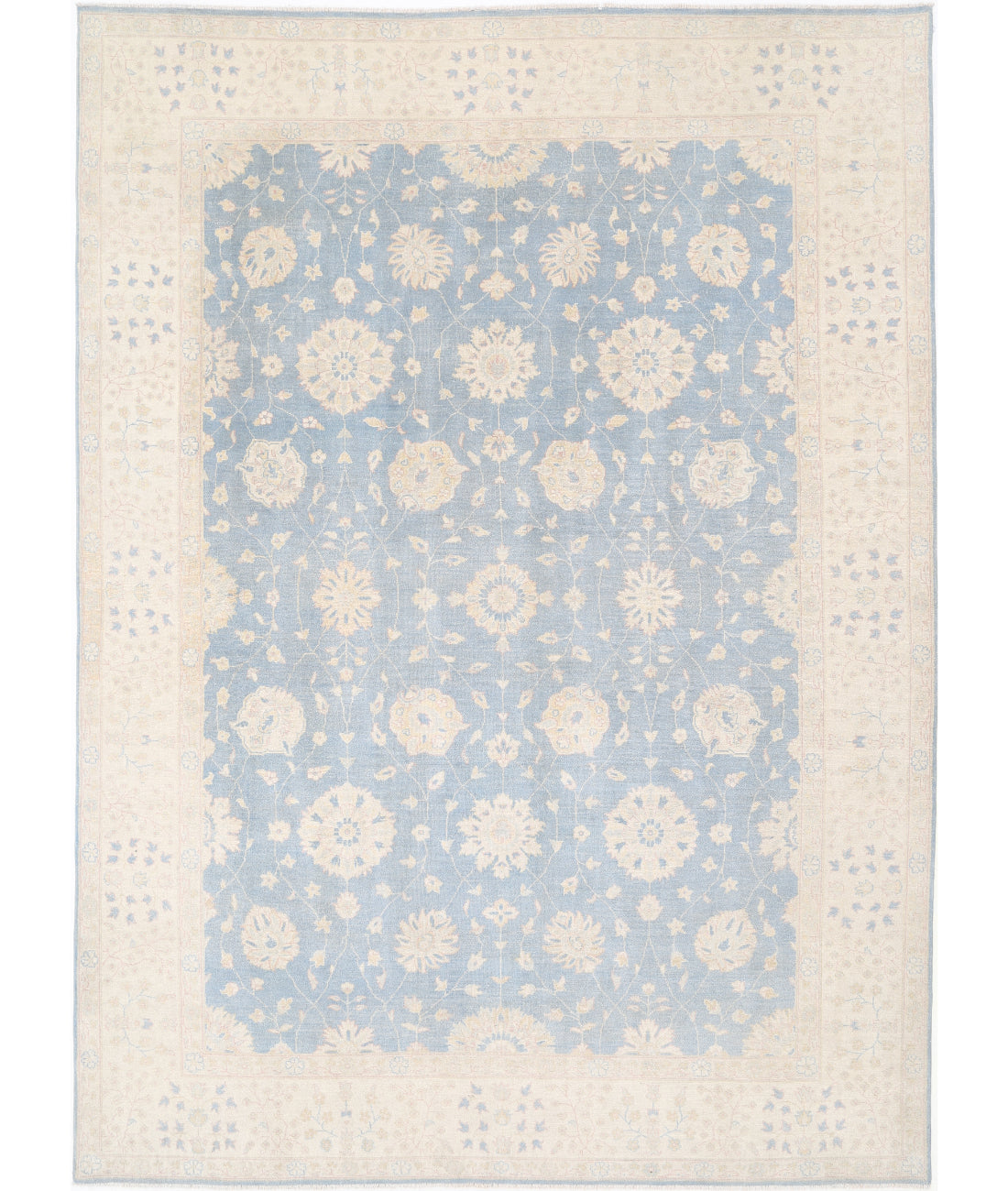 Kazak 9' 7" X 13' 4" Hand-Knotted Wool Rug 9' 7" X 13' 4" (292 X 406) / Blue / Ivory