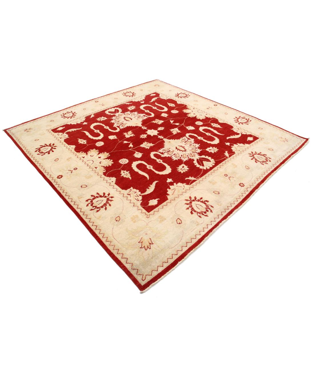 Kazak 7' 11" X 8' 3" Hand-Knotted Wool Rug 7' 11" X 8' 3" (241 X 251) / Red / Ivory