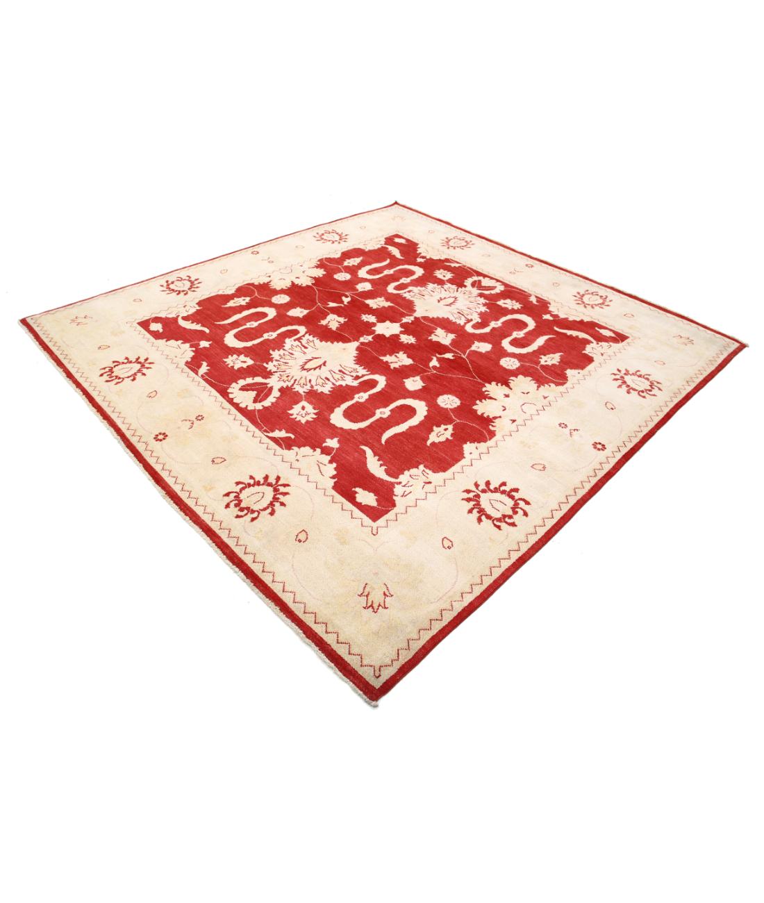 Kazak 7' 11" X 8' 3" Hand-Knotted Wool Rug 7' 11" X 8' 3" (241 X 251) / Red / Ivory