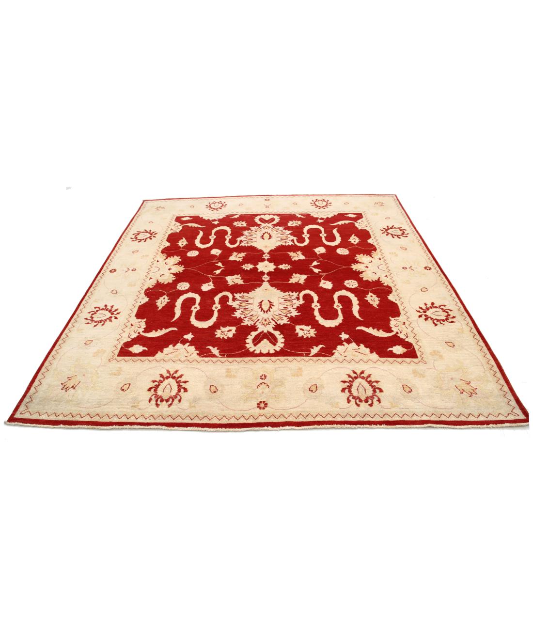 Kazak 7' 11" X 8' 3" Hand-Knotted Wool Rug 7' 11" X 8' 3" (241 X 251) / Red / Ivory