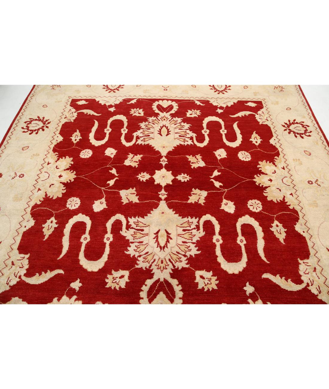 Kazak 7' 11" X 8' 3" Hand-Knotted Wool Rug 7' 11" X 8' 3" (241 X 251) / Red / Ivory