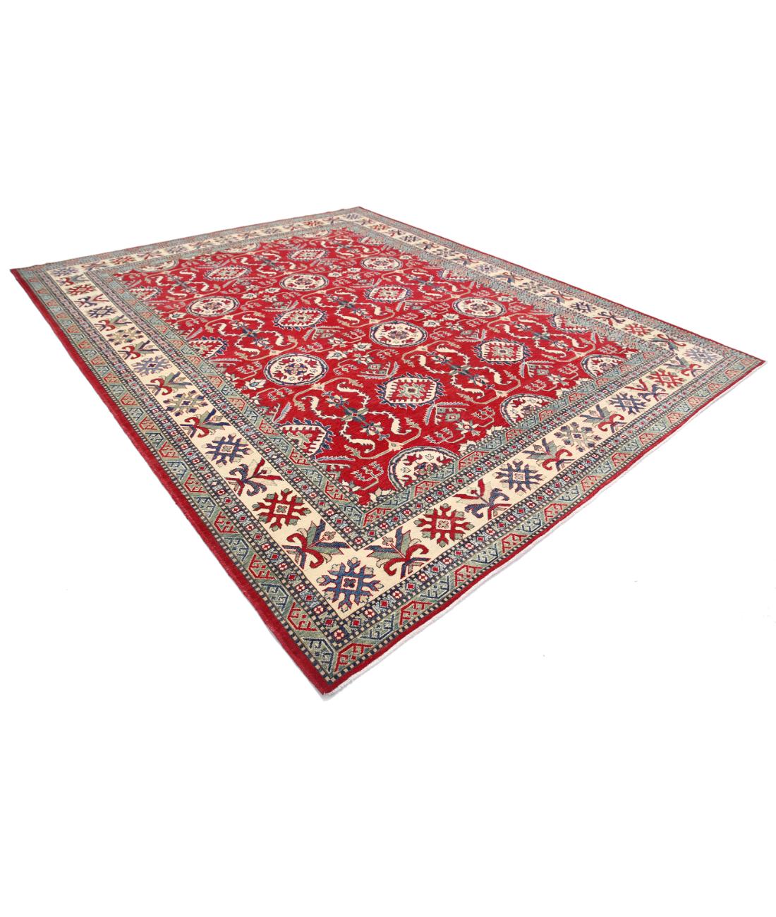 Kazak 10' 2" X 12' 9" Hand-Knotted Wool Rug 10' 2" X 12' 9" (310 X 389) / Red / Ivory