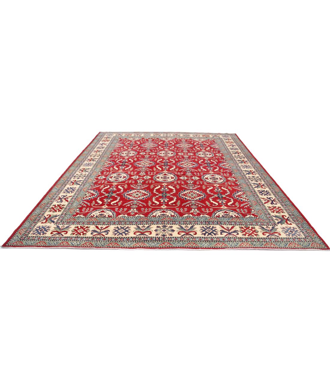 Kazak 10' 2" X 12' 9" Hand-Knotted Wool Rug 10' 2" X 12' 9" (310 X 389) / Red / Ivory