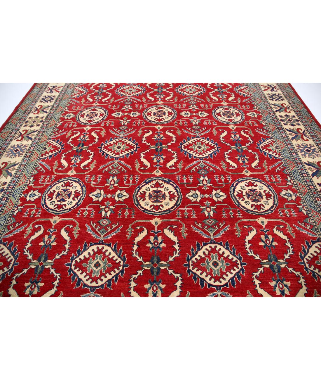 Kazak 10' 2" X 12' 9" Hand-Knotted Wool Rug 10' 2" X 12' 9" (310 X 389) / Red / Ivory