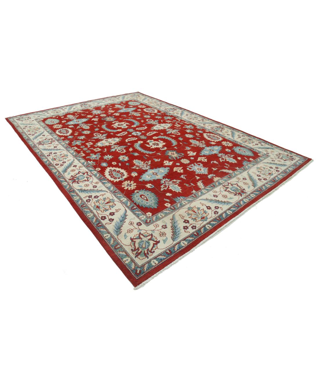 Kazak 8' 10" X 12' 2" Hand-Knotted Wool Rug 8' 10" X 12' 2" (269 X 371) / Red / Ivory