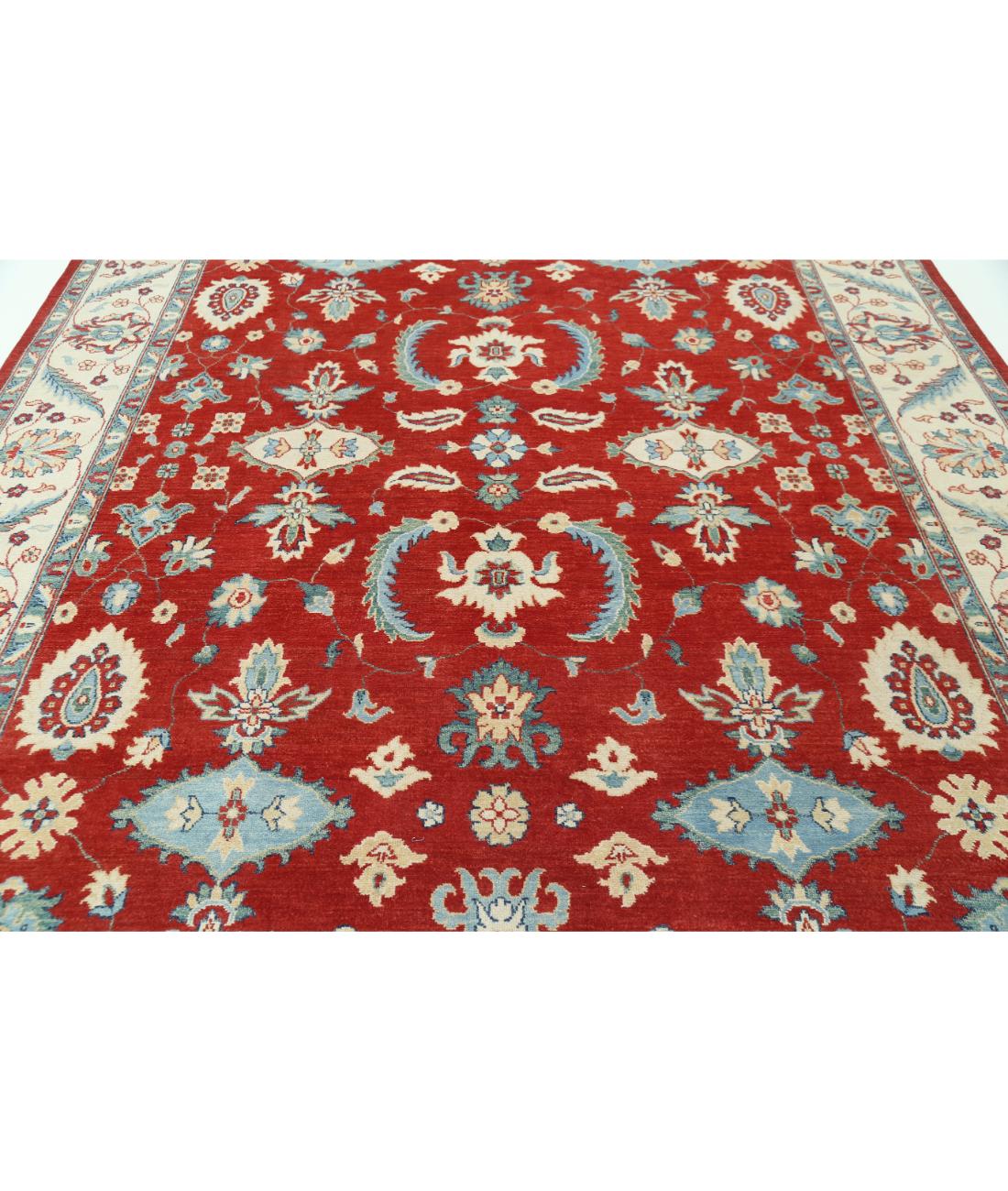 Kazak 8' 10" X 12' 2" Hand-Knotted Wool Rug 8' 10" X 12' 2" (269 X 371) / Red / Ivory