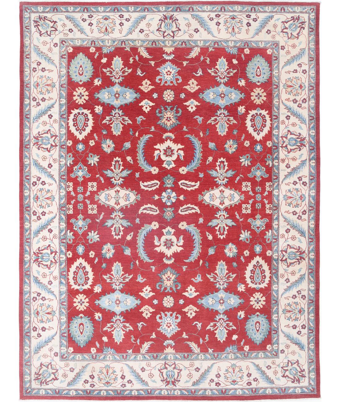 Kazak 8' 10" X 12' 2" Hand-Knotted Wool Rug 8' 10" X 12' 2" (269 X 371) / Red / Ivory