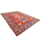 Kazak 9' 7" X 13' 10" Hand-Knotted Wool Rug 9' 7" X 13' 10" (292 X 422) / Red / Blue