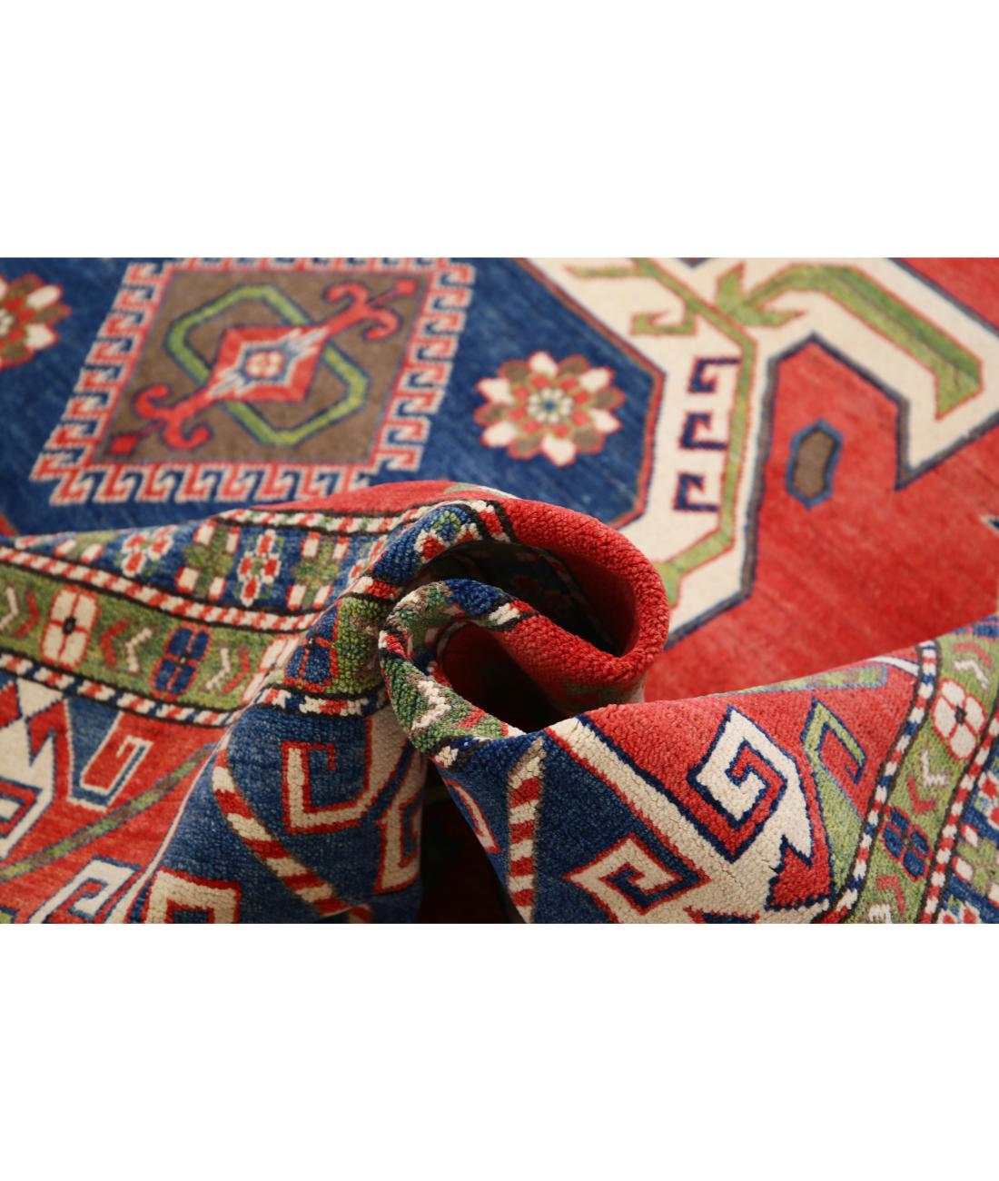 Kazak 9' 7" X 13' 10" Hand-Knotted Wool Rug 9' 7" X 13' 10" (292 X 422) / Red / Blue