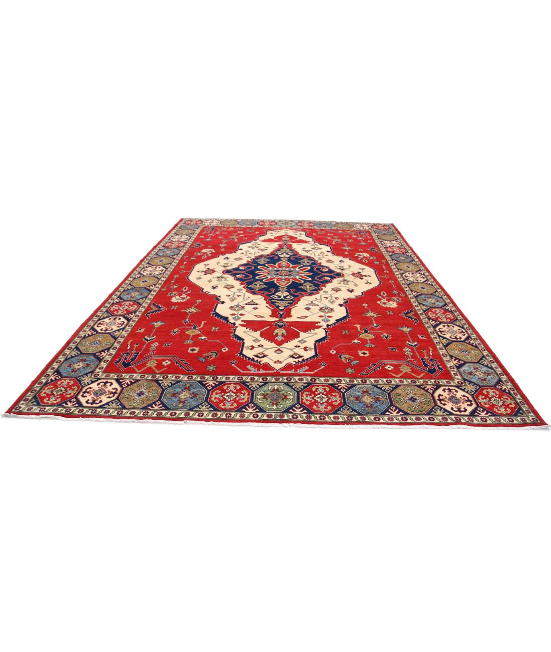 Kazak 10' 1" X 13' 7" Hand-Knotted Wool Rug 10' 1" X 13' 7" (307 X 414) / Ivory / Blue