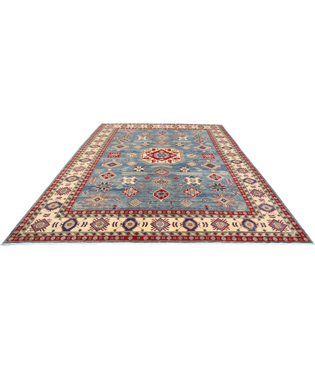 Kazak 10' 0" X 13' 10" Hand-Knotted Wool Rug 10' 0" X 13' 10" (305 X 422) / Blue / Ivory