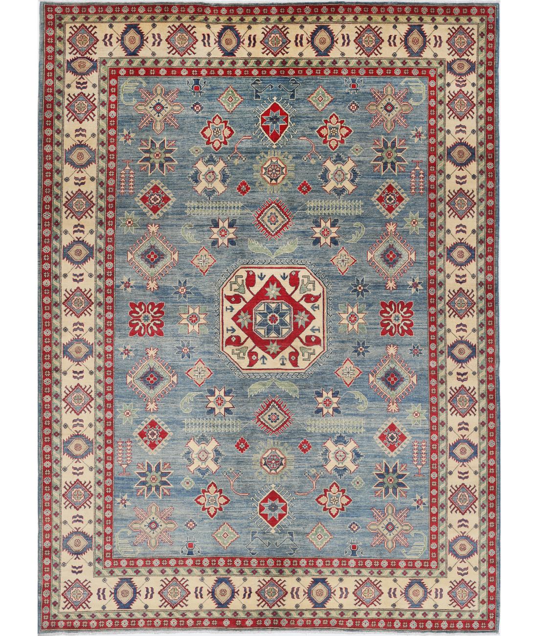 Kazak 10' 0" X 13' 10" Hand-Knotted Wool Rug 10' 0" X 13' 10" (305 X 422) / Blue / Ivory