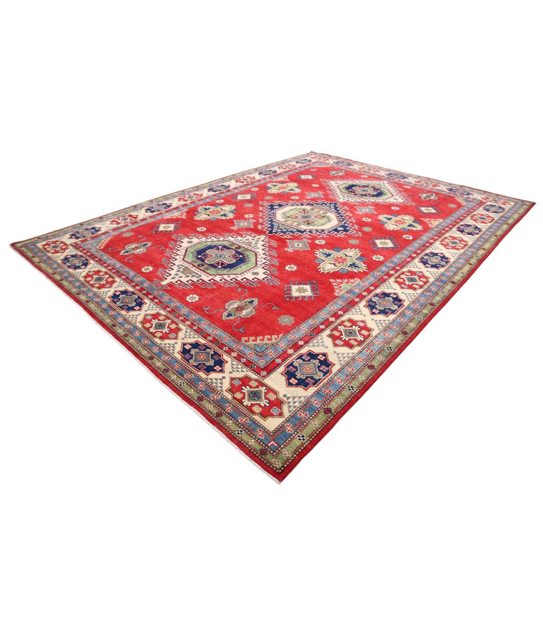 Kazak 10' 1" X 13' 9" Hand-Knotted Wool Rug 10' 1" X 13' 9" (307 X 419) / Red / Ivory