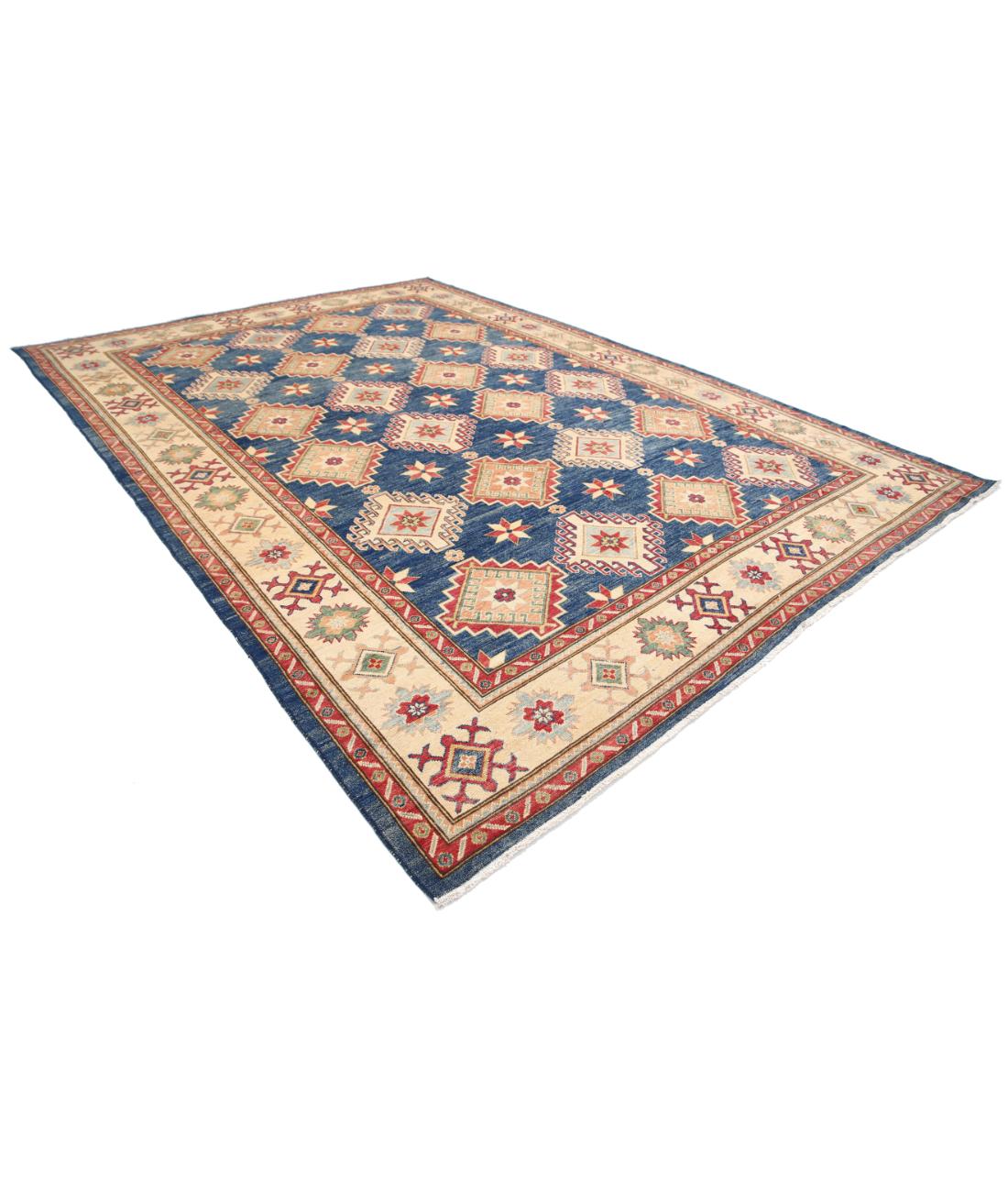 Kazak 9' 11" X 14' 3" Hand-Knotted Wool Rug 9' 11" X 14' 3" (302 X 434) / Blue / Ivory